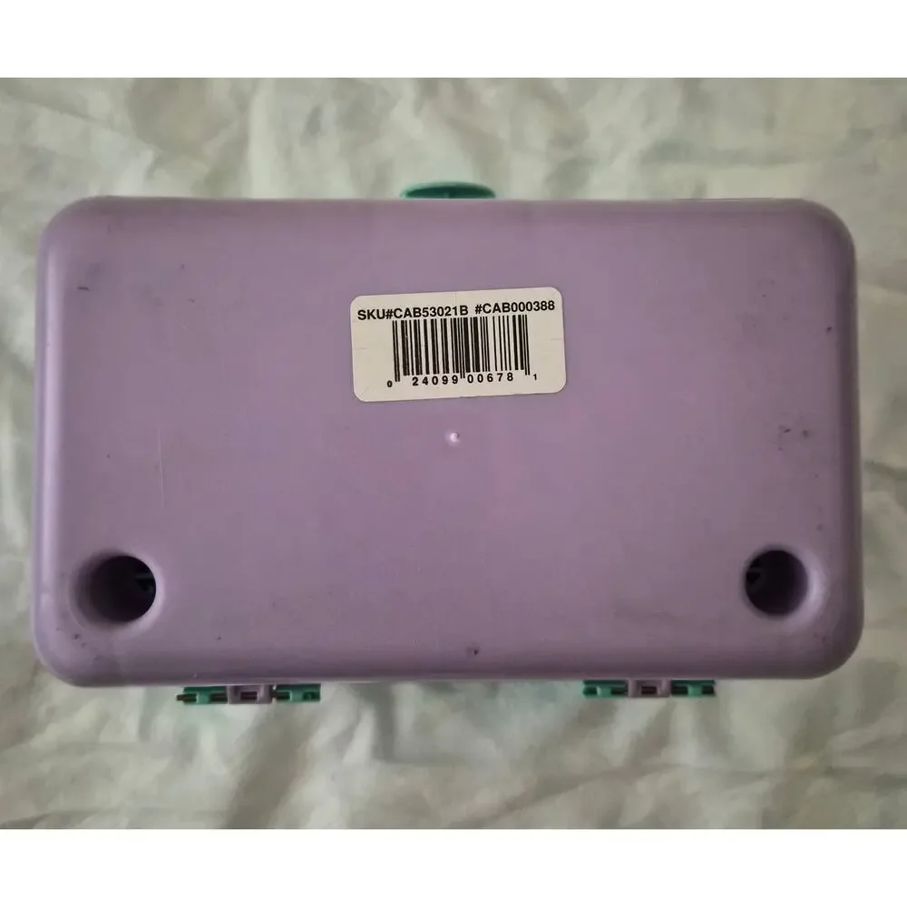 Vintage Caboodles Makeup Organizer Box Mint Green Lavender 80s 90s Y2K